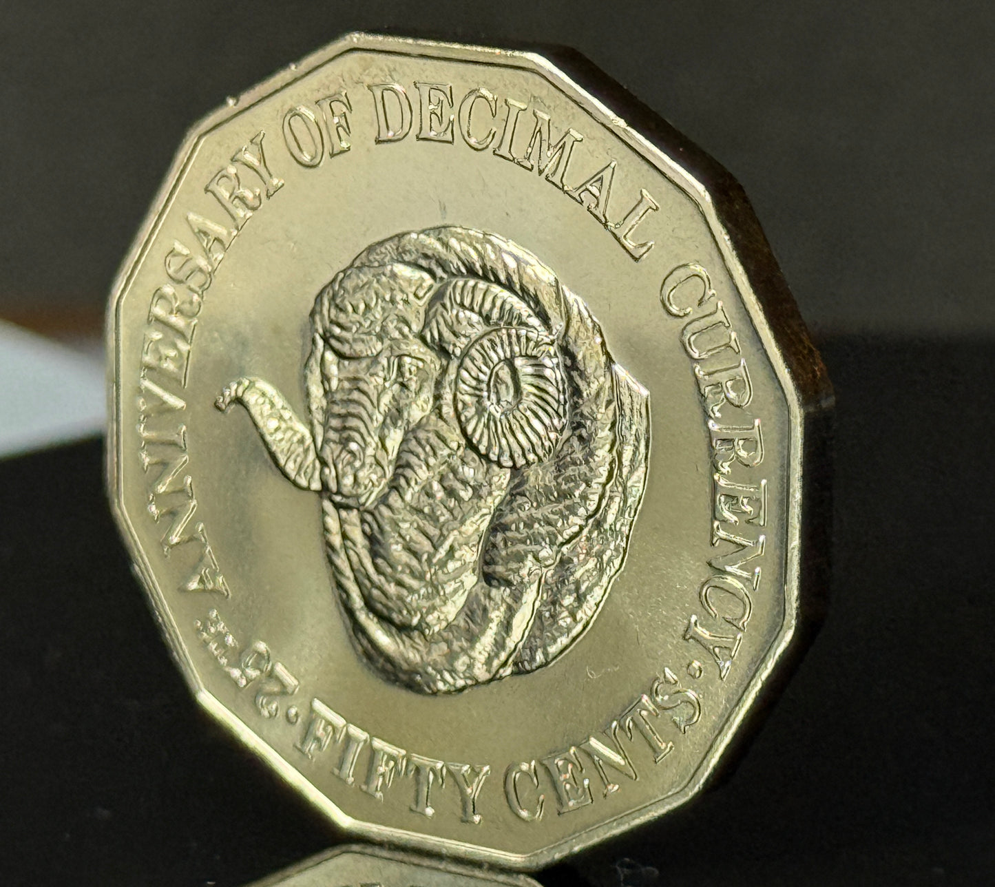 1991 50 Cent Coin - Rams Head - Uncirculated - comes in 2x2