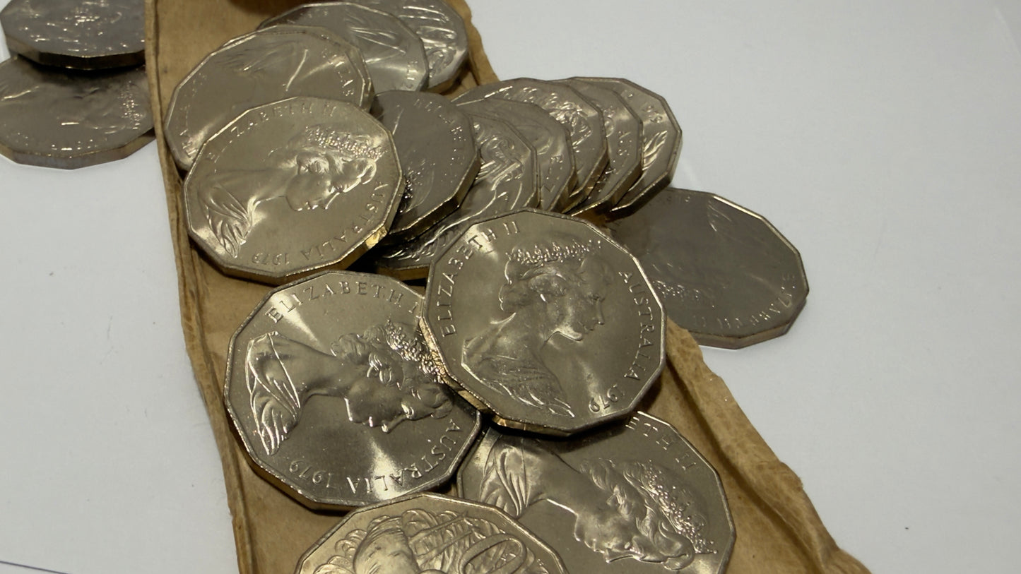1979 50 Cent Coin -Uncirculated- Coat Of Arms - 50c - Ex RAM Roll