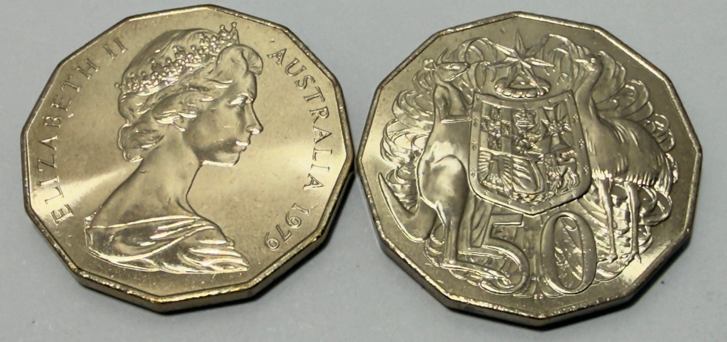1979 50 Cent Coin -Uncirculated- Coat Of Arms - 50c - Ex RAM Roll