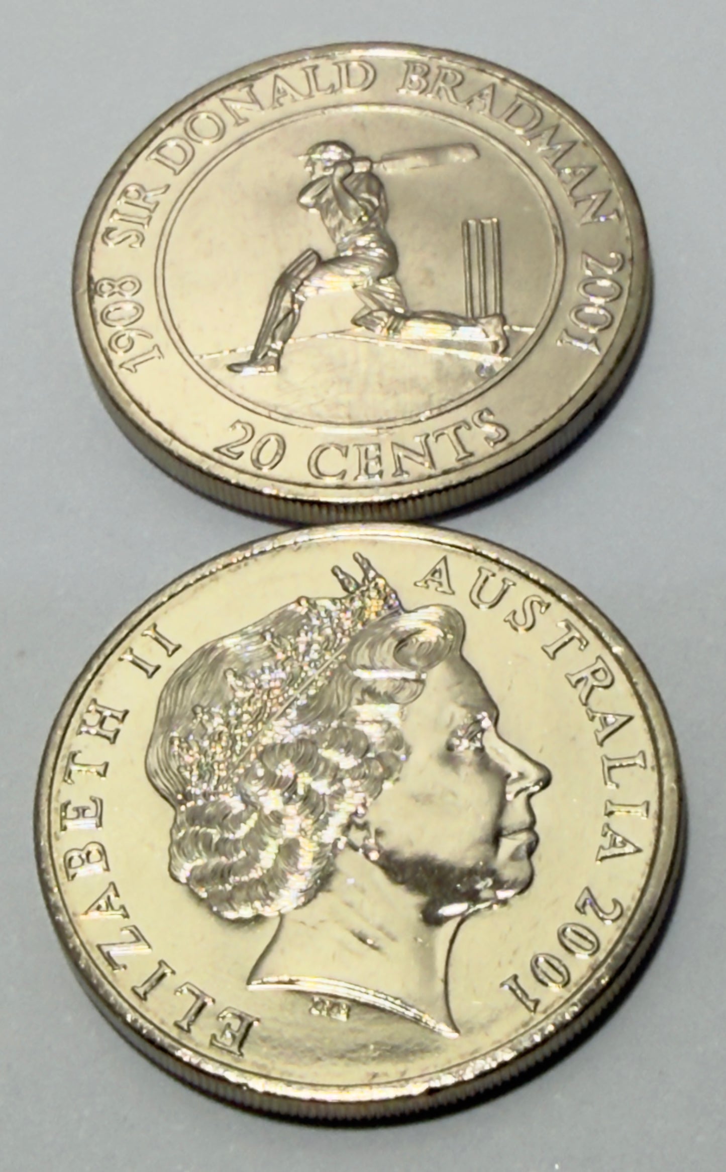 2001 20 Cent Coin - Sir Donald Bradman - Uncirculated - comes in 2x2