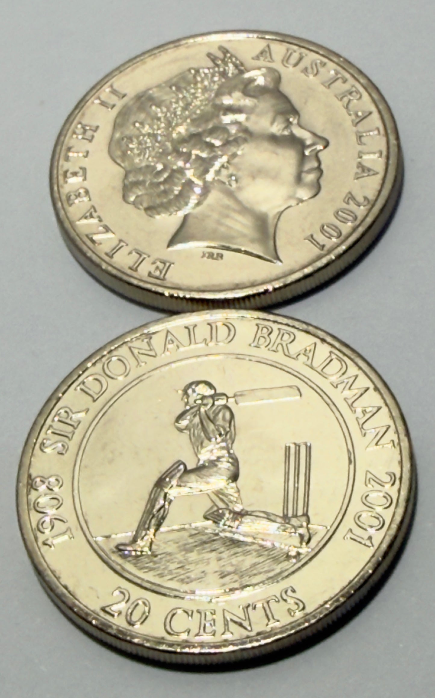 2001 20 Cent Coin - Sir Donald Bradman - Uncirculated - comes in 2x2