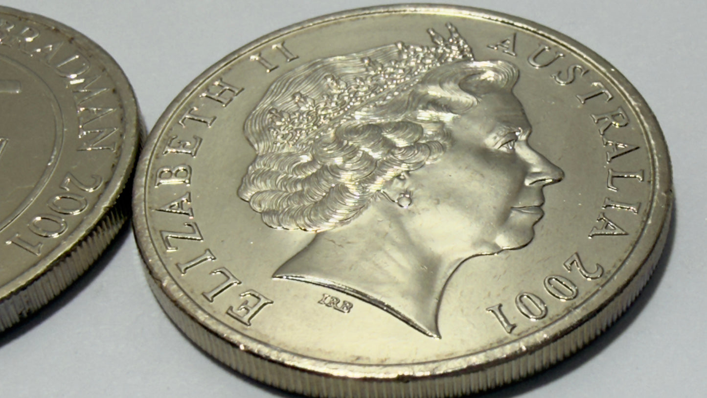 2001 20 Cent Coin - Sir Donald Bradman - Uncirculated - comes in 2x2