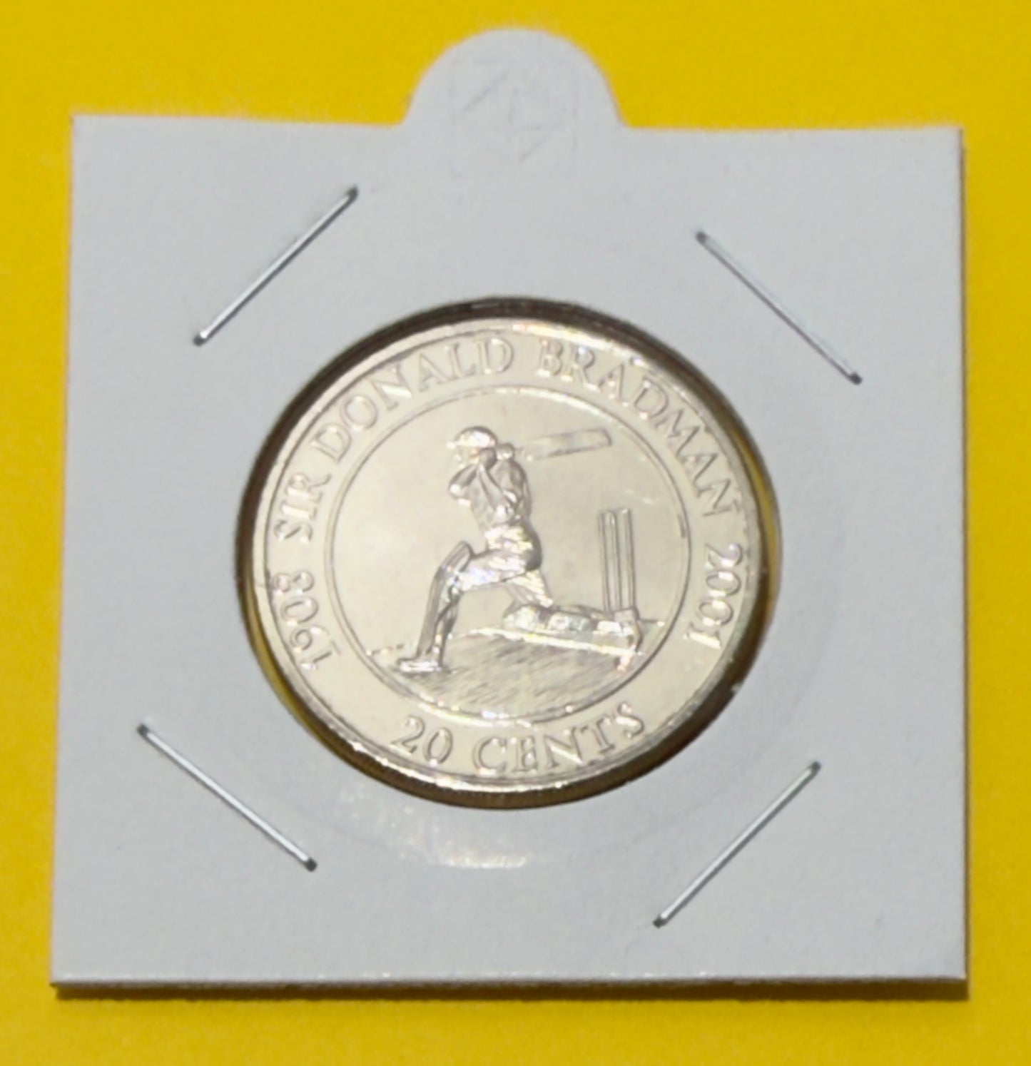 2001 20 Cent Coin - Sir Donald Bradman - Uncirculated - comes in 2x2