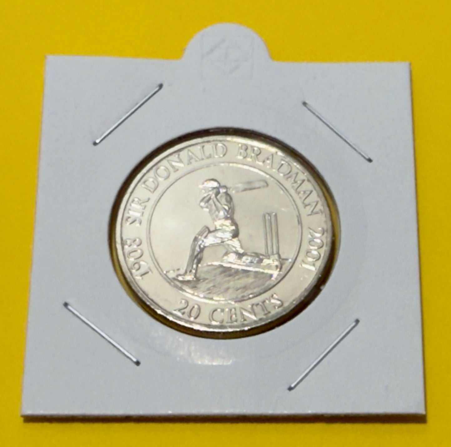 2001 20 Cent Coin - Sir Donald Bradman - Uncirculated - comes in 2x2