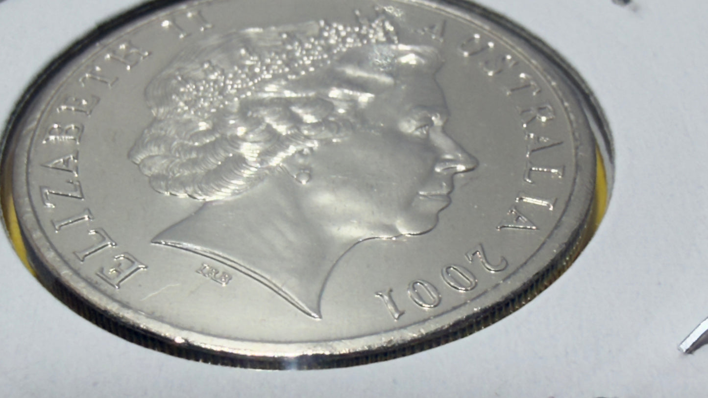 2001 20 Cent Coin - Sir Donald Bradman - Uncirculated - comes in 2x2