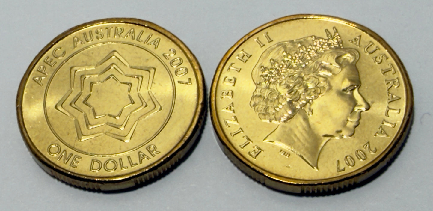 2007 $1 Coin - APEC - Uncirculated - ex RAM roll - comes in 2x2