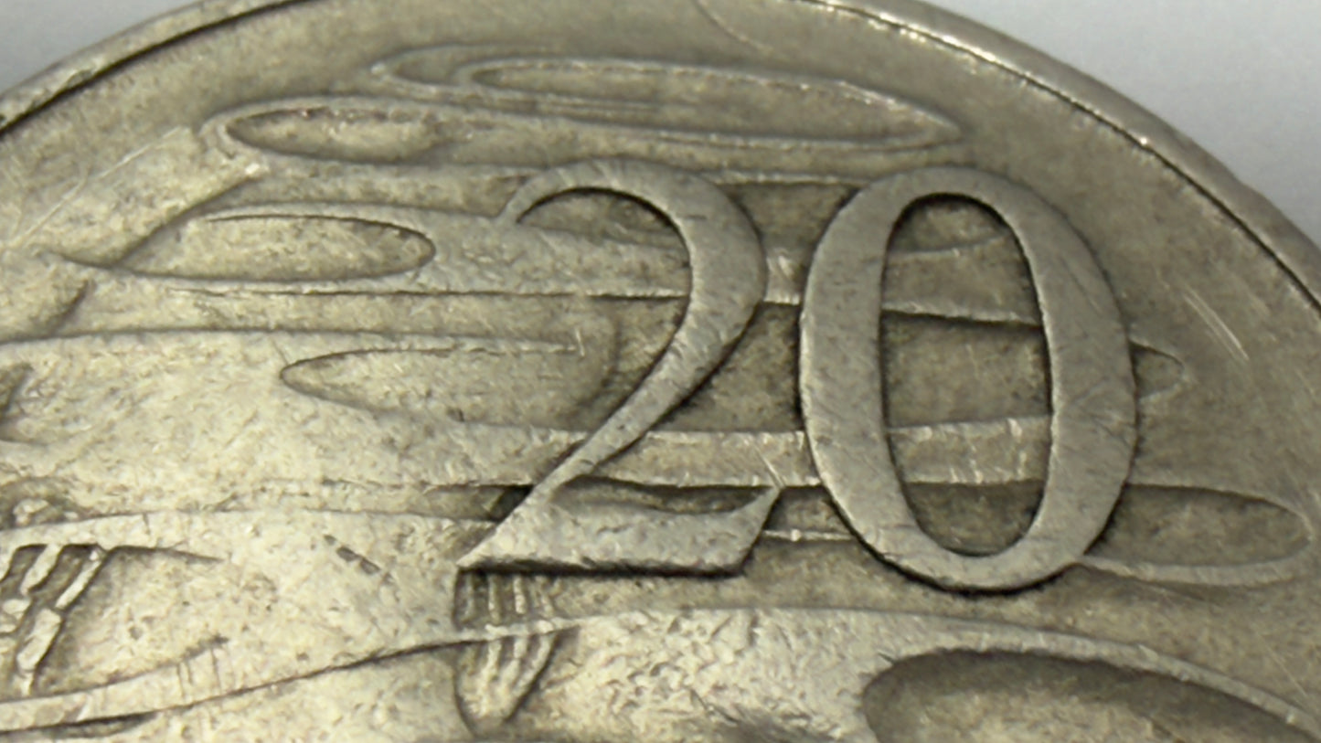 1966 20 Cent Wavy Baseline 2 - Rare Coin - IMO Will Grade VF30