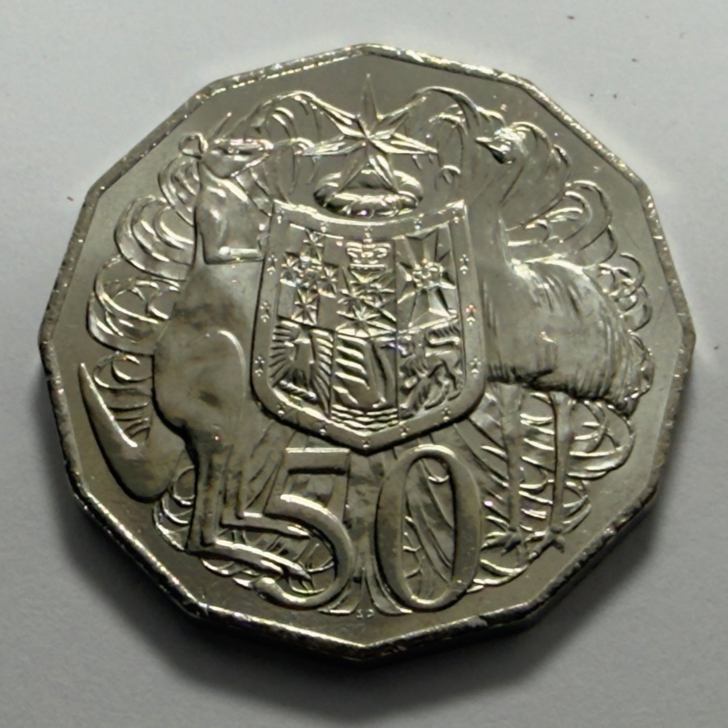 2025 50 Cent Coin - King Charles - Coat of Arms - Uncirculated - 50c in 2x2