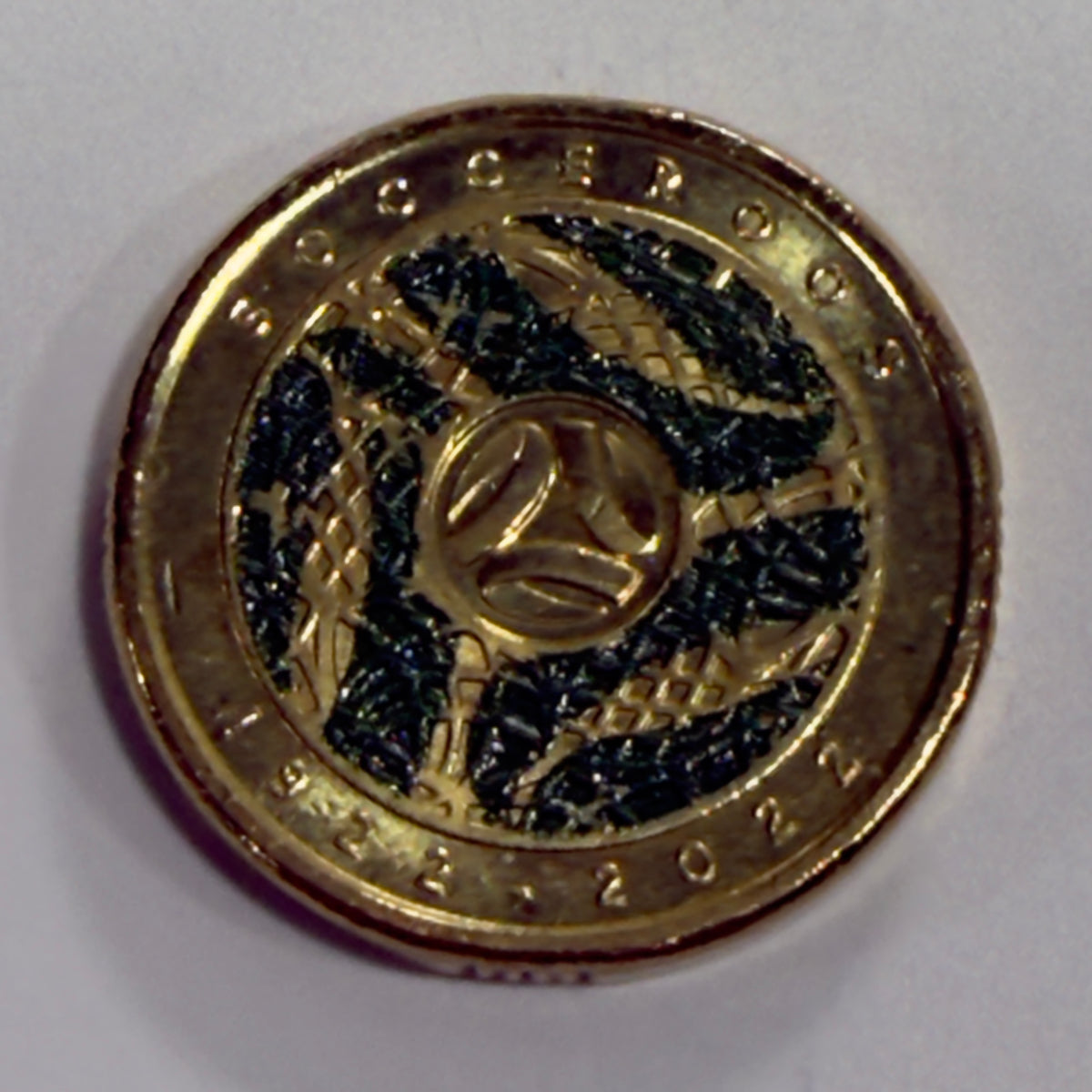 2022 $2 Socceroos Coloured Coin - Uncirculated - 100 Year Centenary in 2x2