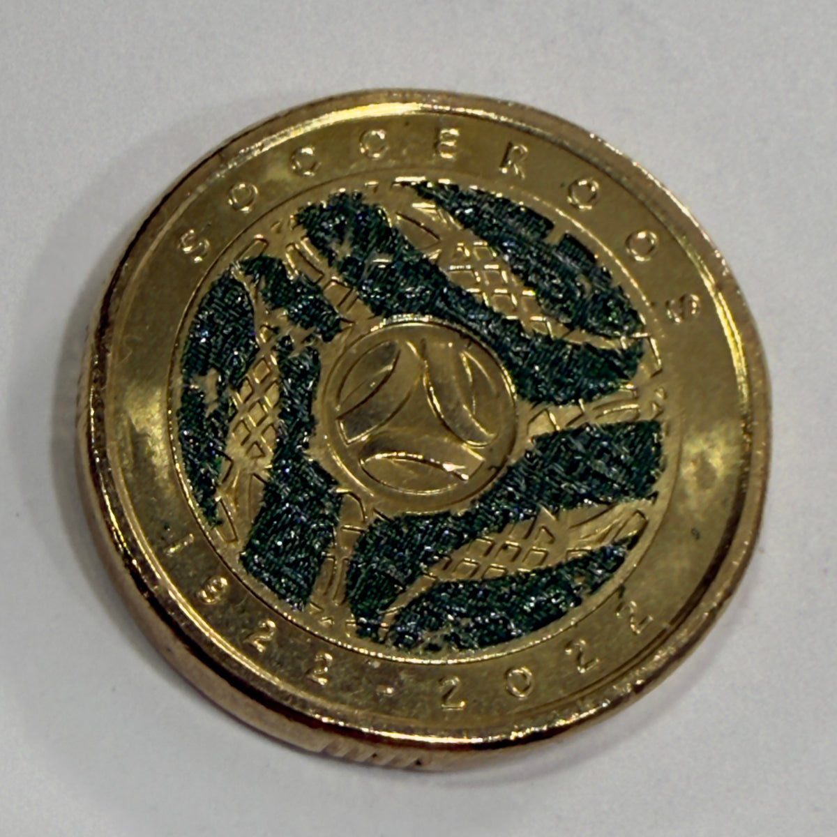 2022 $2 Socceroos Coloured Coin - Uncirculated - 100 Year Centenary in 2x2