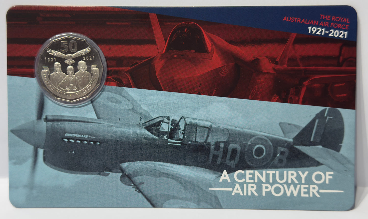 2021 50 Cent Coin - A Century of Air Power - Carded Uncirculated - 15k minted