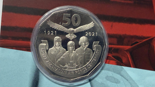 2021 50 Cent Coin - A Century of Air Power - Carded Uncirculated - 15k minted