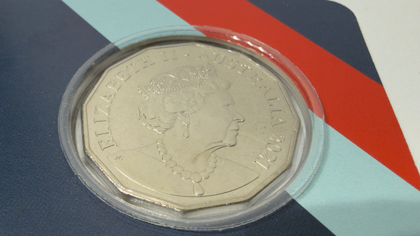2021 50 Cent Coin - A Century of Air Power - Carded Uncirculated - 15k minted