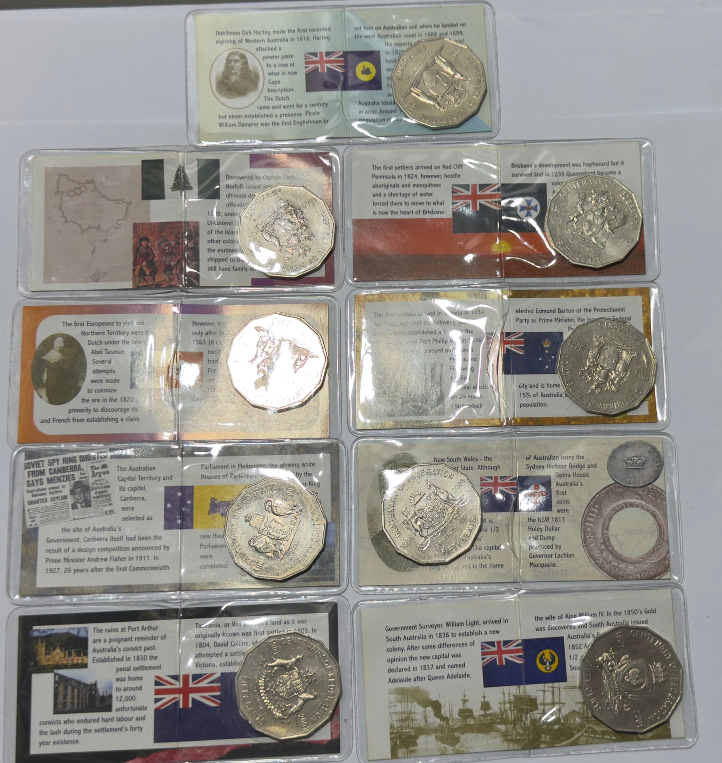 2001 50 Cent Federation State Coin Set - Uncirculated Global Promotions Packaging