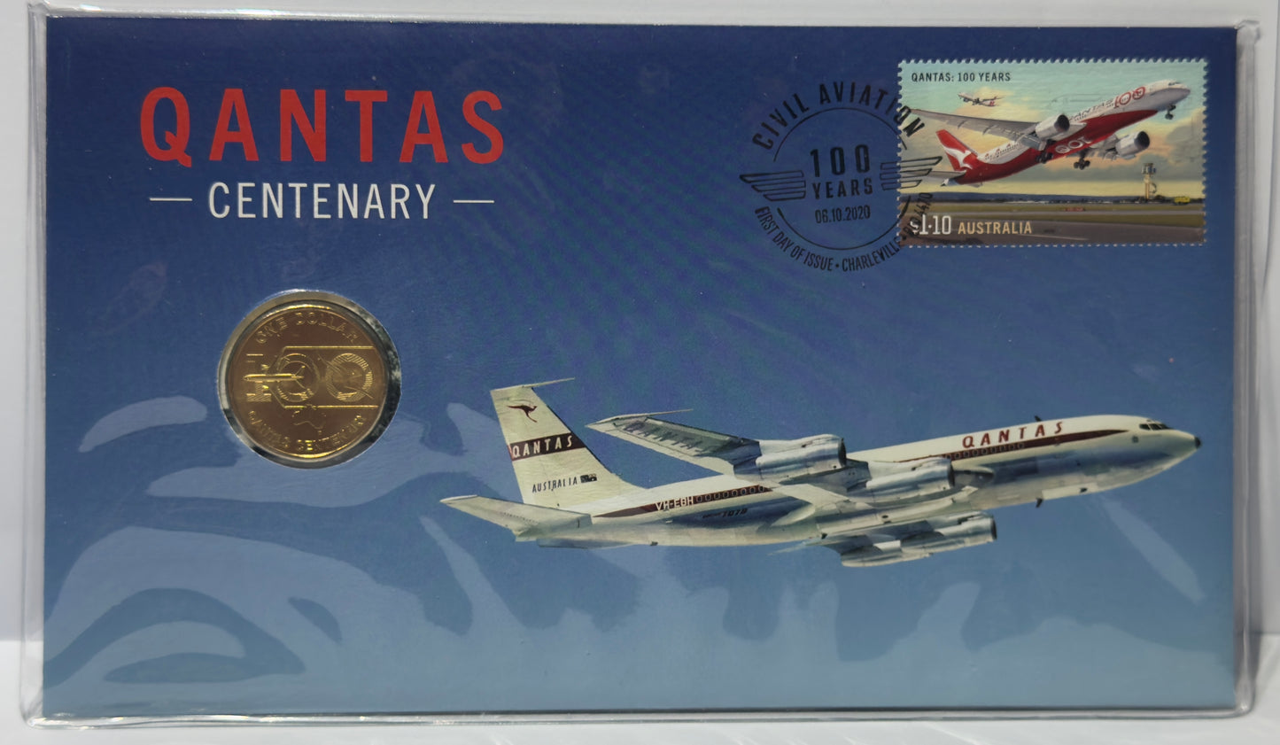 2020 $1 QANTAS Centenary PNC - Limited to 6500 Issued - Uncirculated
