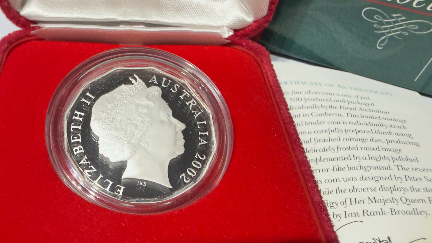 2002 50 Cent - Fine Silver Proof Coin Accession Golden Jubilee