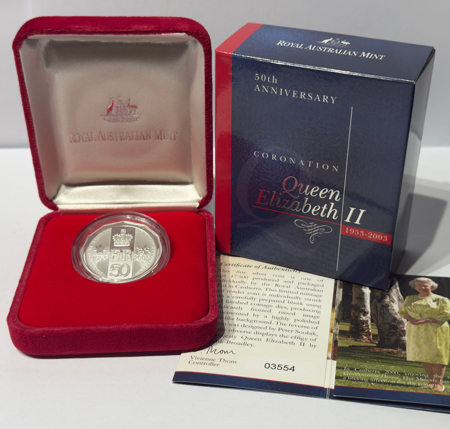 2003 50 Cent Silver Proof Coronation Coin - 50th Anniversary