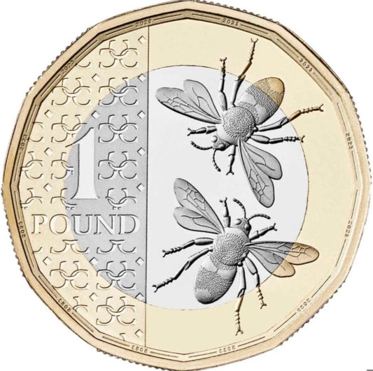 2023 £1 UK Honey Bee Coin - Uncirculated - One Pound - comes in 2x2