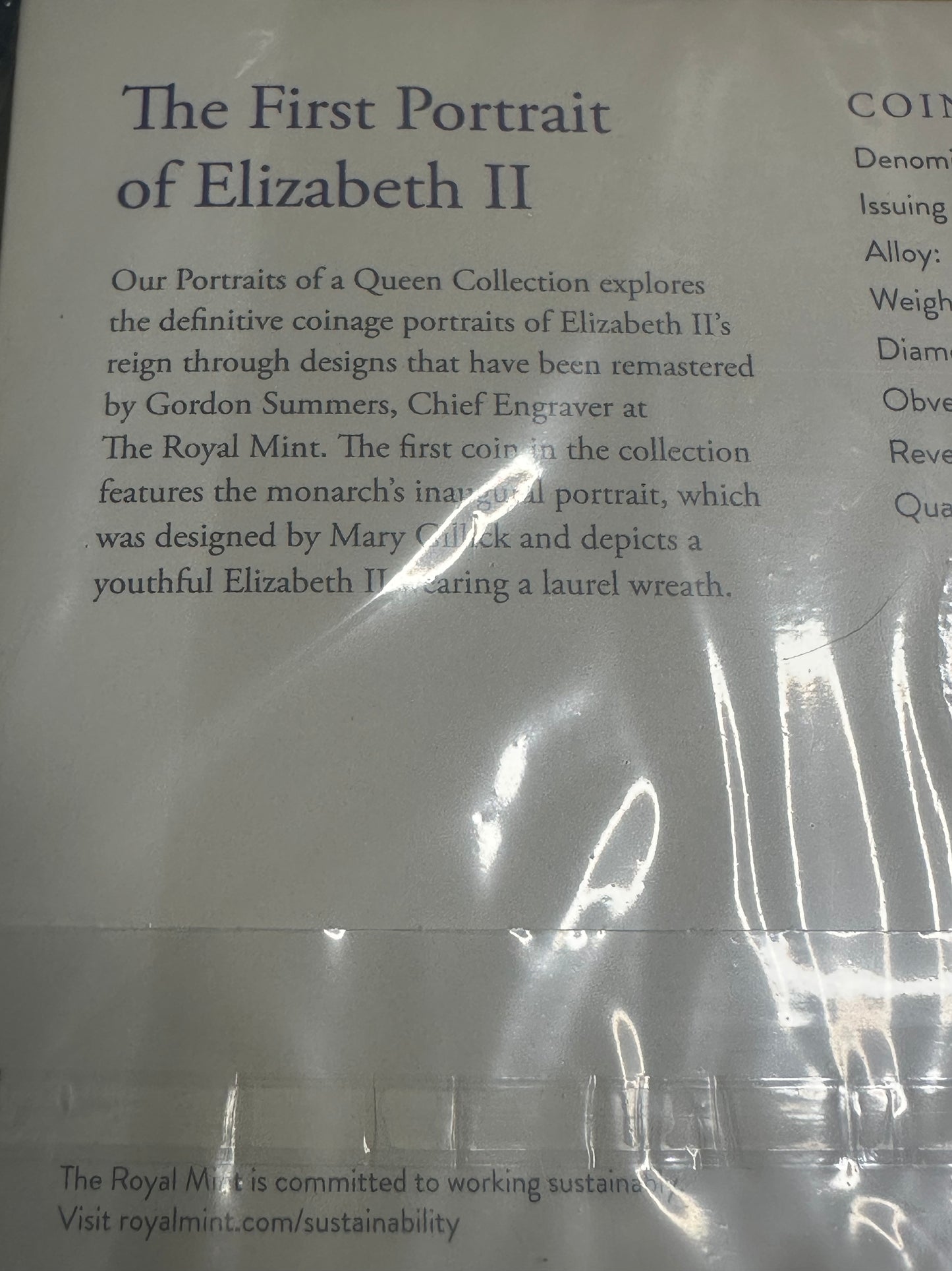 2026 Portraits of a Queen - UK £5 BU Coin - Elizabeth II The First Effigy - New Age Numismatics