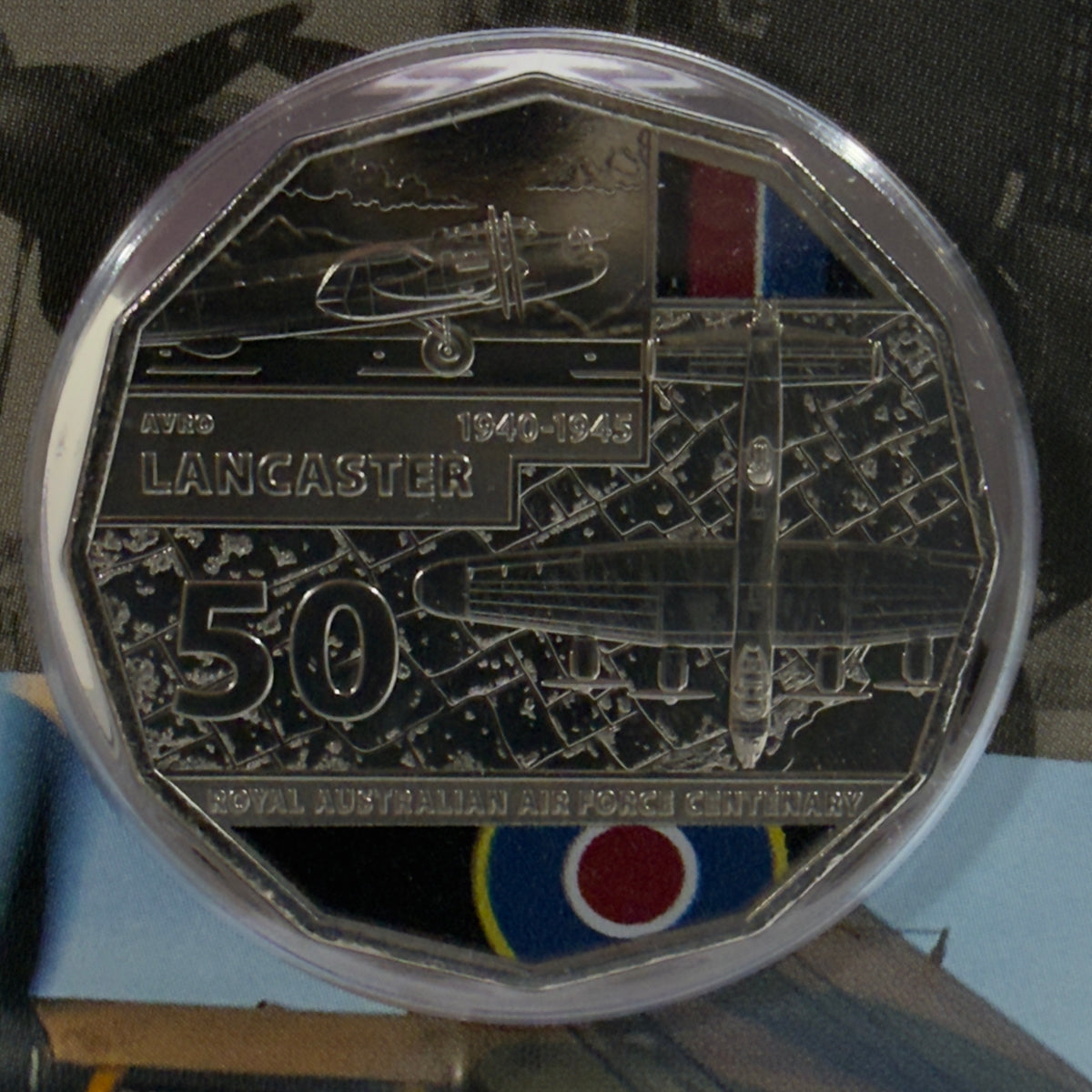 2021 50 Cent Coloured Coin - AVRO Lancaster - Uncirculated 50c