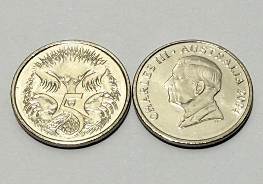 2024 5 Cent Coin - Uncirculated - ex Premium RAM roll - comes in 2x2