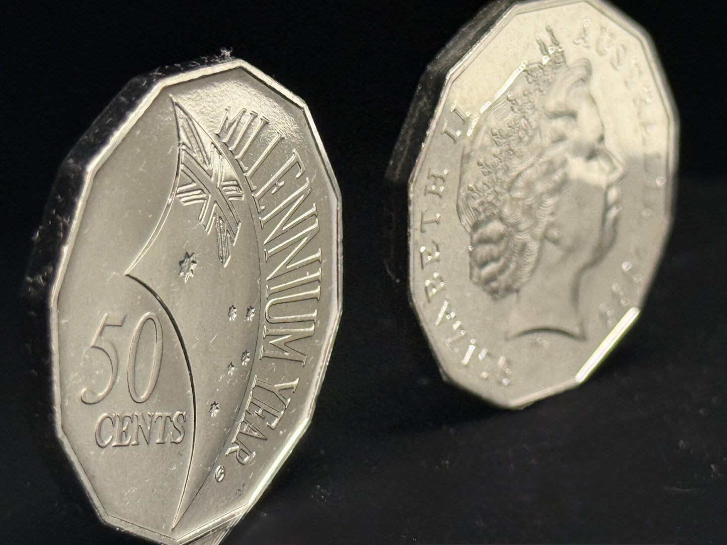 2000 50 Cent Millenium Coin - Choice Uncirculated - Fifty Cent ex mint set - 2x2