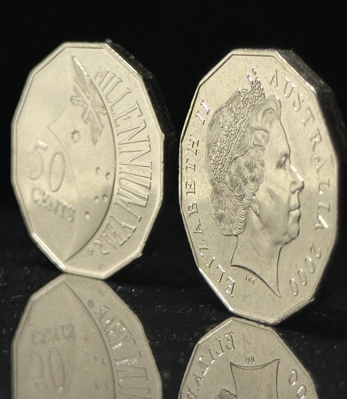 2000 50 Cent Millenium Coin - Choice Uncirculated - Fifty Cent ex mint set - 2x2