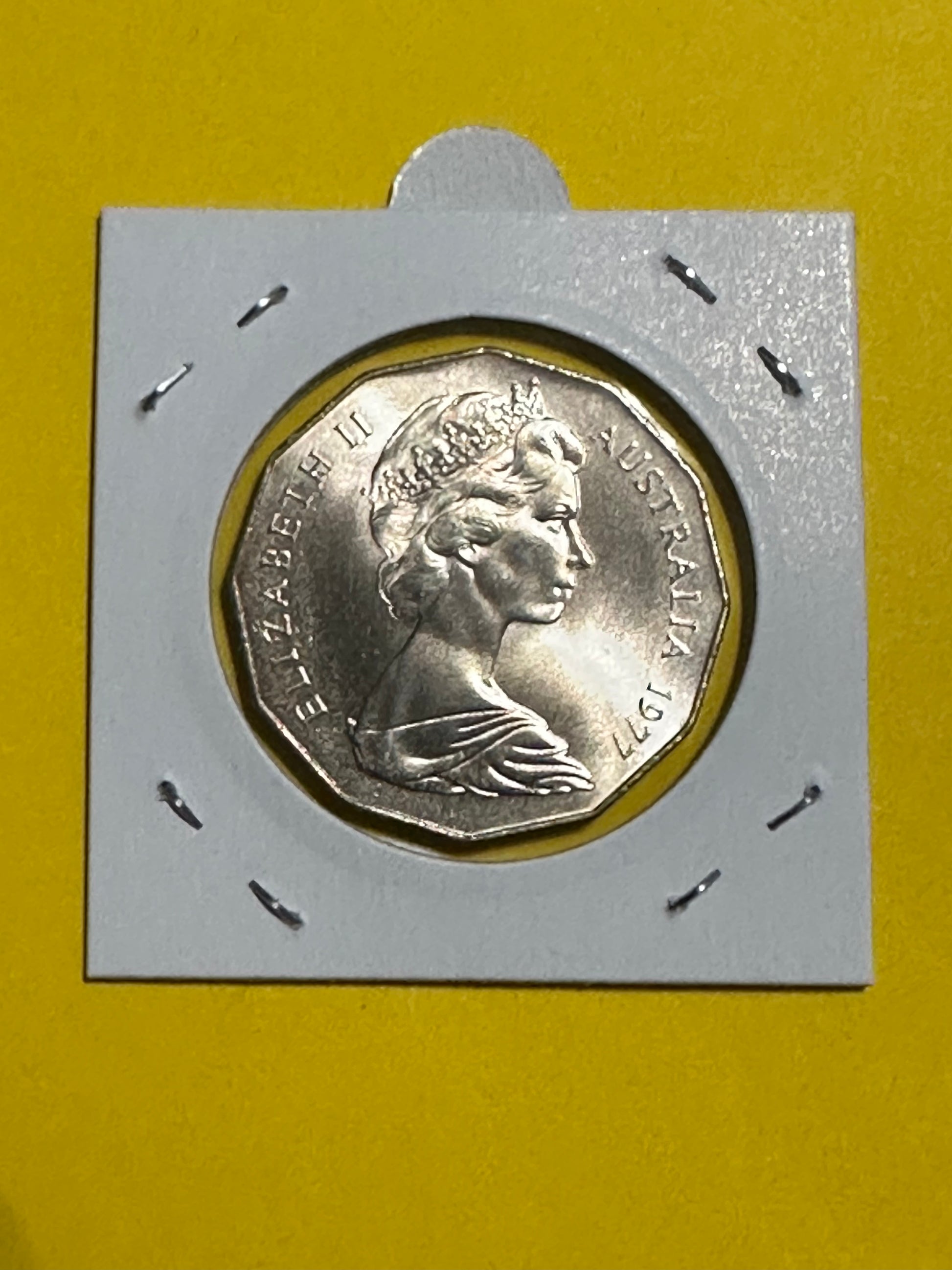 1977 50 Cent Coin - Silver Jubilee - Uncirculated - comes in 2x2 - New Age Numismatics