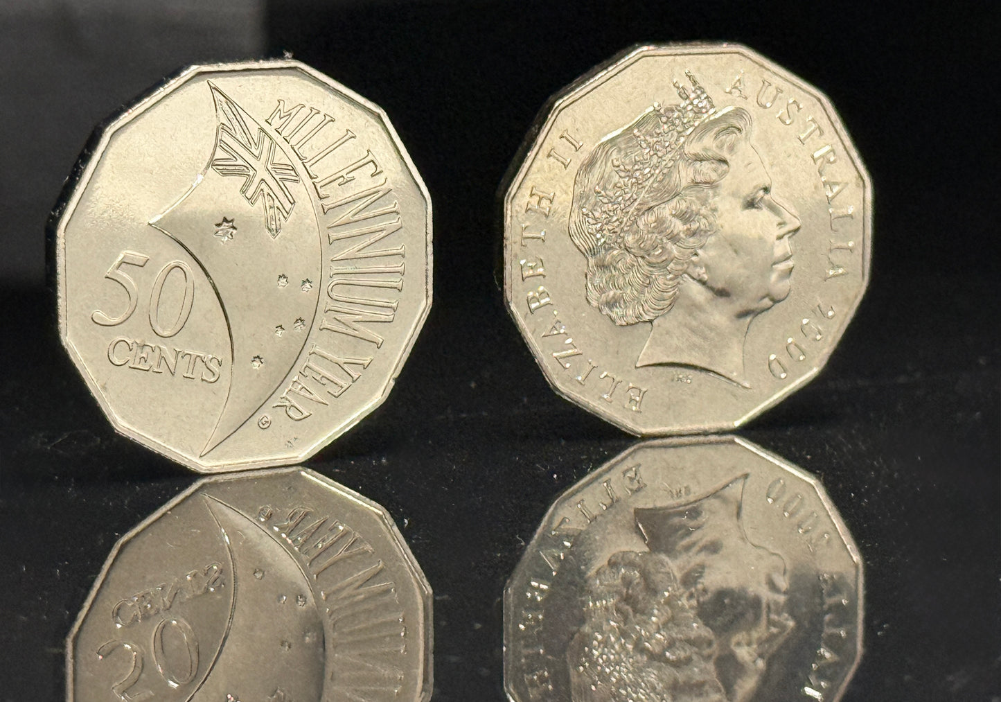 2000 50 Cent Millenium Coin - Choice Uncirculated - Fifty Cent ex mint set - 2x2