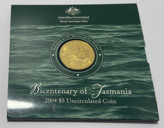 2004 $5 Uncirculated Coin - Bicentenary of Tasmania