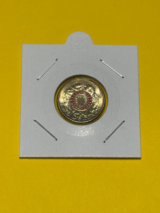 2015 $2 Coin - Lest We Forget- UNCIRCULATED  - LWF Red War Graves - in 2x2 - New Age Numismatics