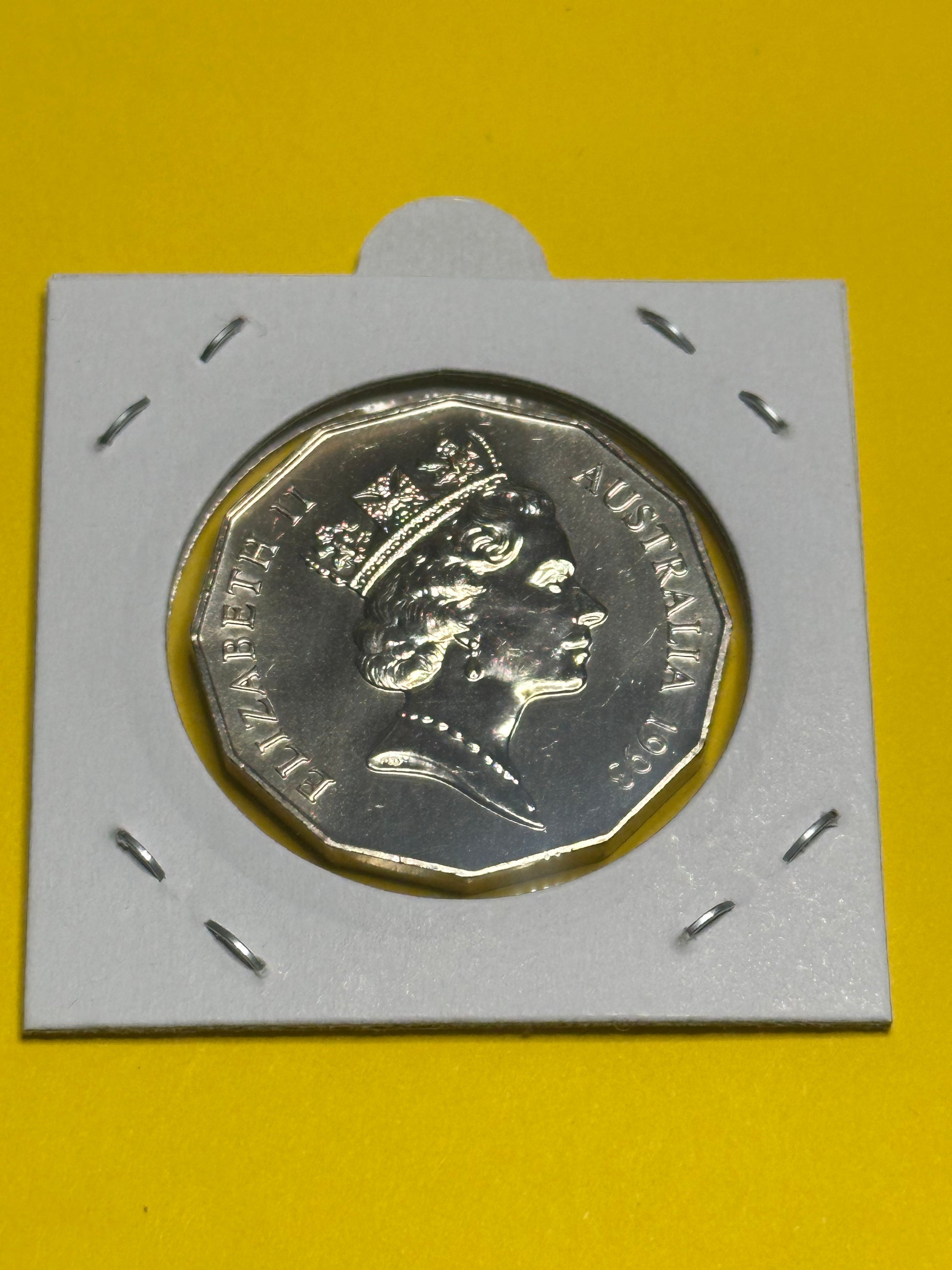 1993 50 Cent Coin - Uncirculated - Low 1 Mil Mintage - ex mint set -2x2 - New Age Numismatics
