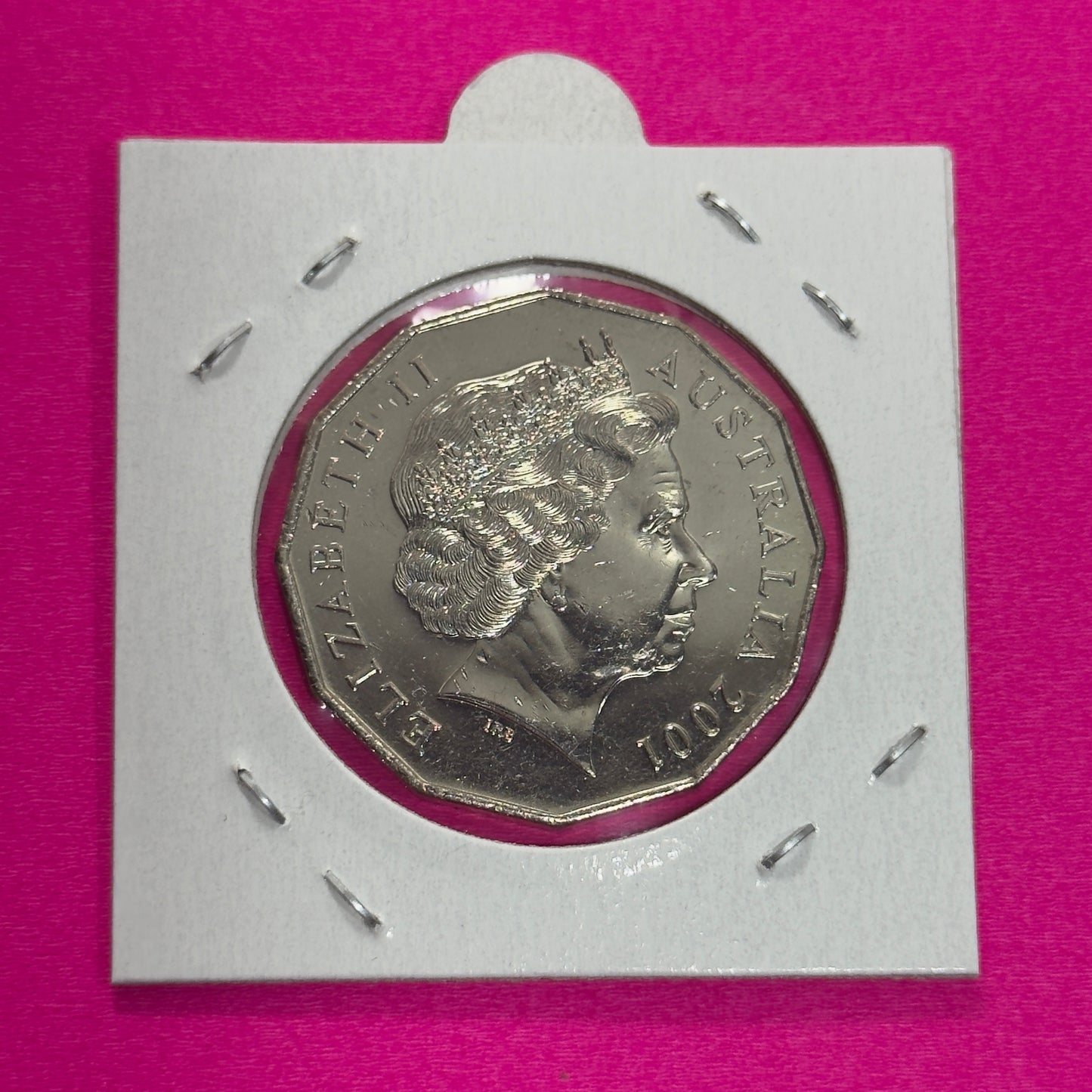 2001 50 Cent Coin - Centenary of Federation - Uncirculated - comes in 2x2