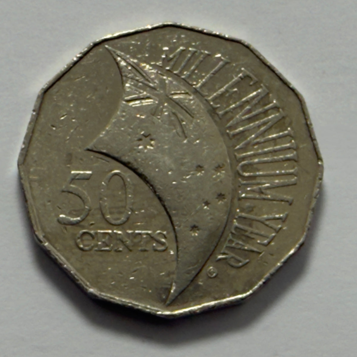 2000 50 Cent Coin - INCUSED Millennium Year - comes in 2x2 - #1