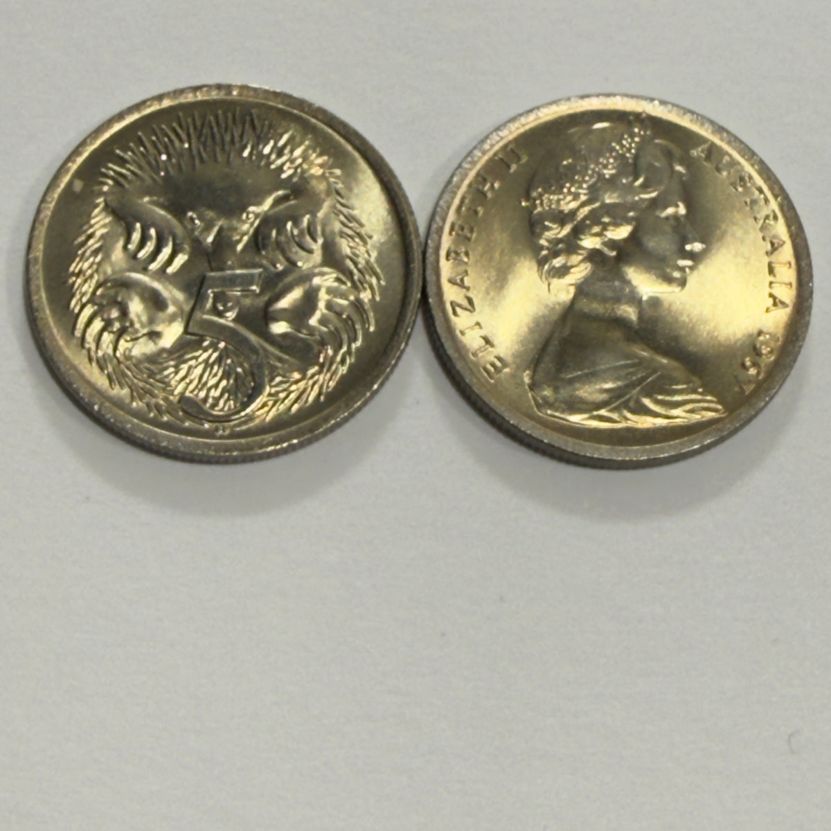 1967 5 Cent Coin - Uncirculated - Echidna Five Cent 5c - comes in 2x2