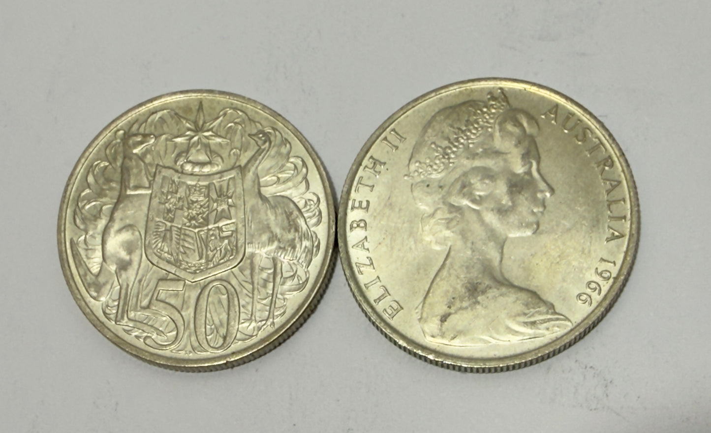 1966 Round 50 Cent Coin - Circulated - 80% Silver - ASW 10.62g 0.3416 Troy Ounces