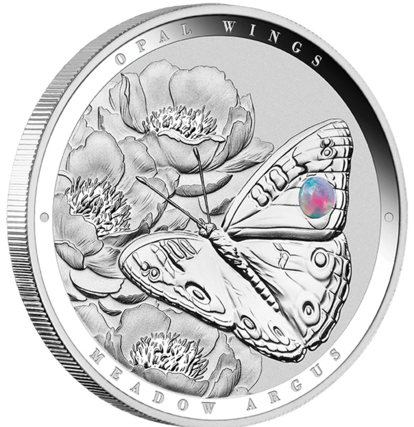 2026 Australian Opal Wings - 1 Oz Silver Proof Coin - Opal Insert - Meadow Argus