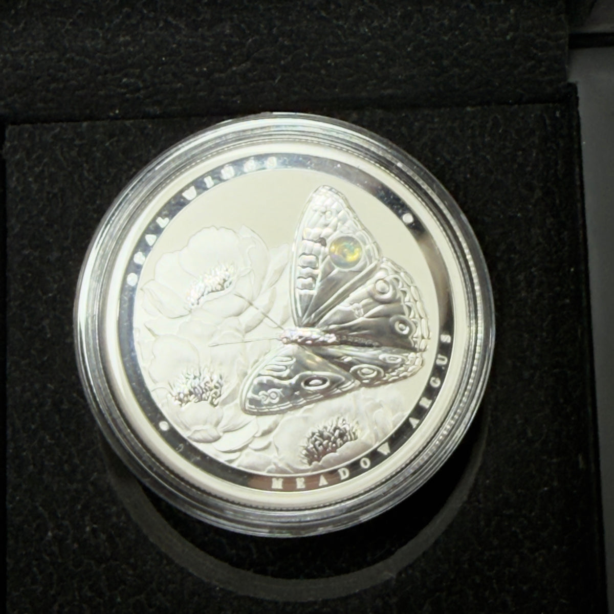 2026 Australian Opal Wings - 1 Oz Silver Proof Coin - Opal Insert - Meadow Argus
