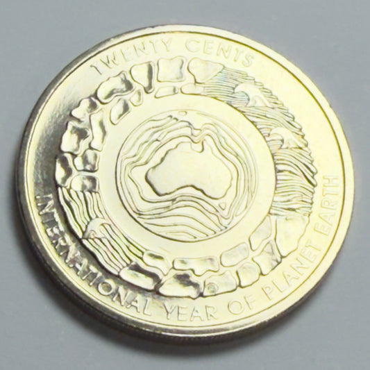 2008 20 Cent Coin - Uncirculated - Year of Planet Earth - comes in 2x2
