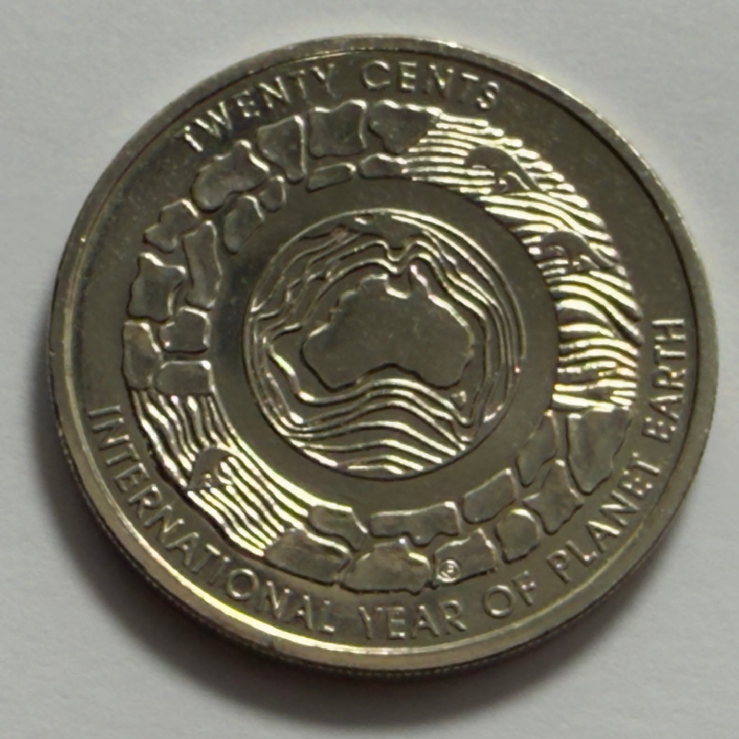 2008 20 Cent Coin - Uncirculated - Year of Planet Earth - comes in 2x2