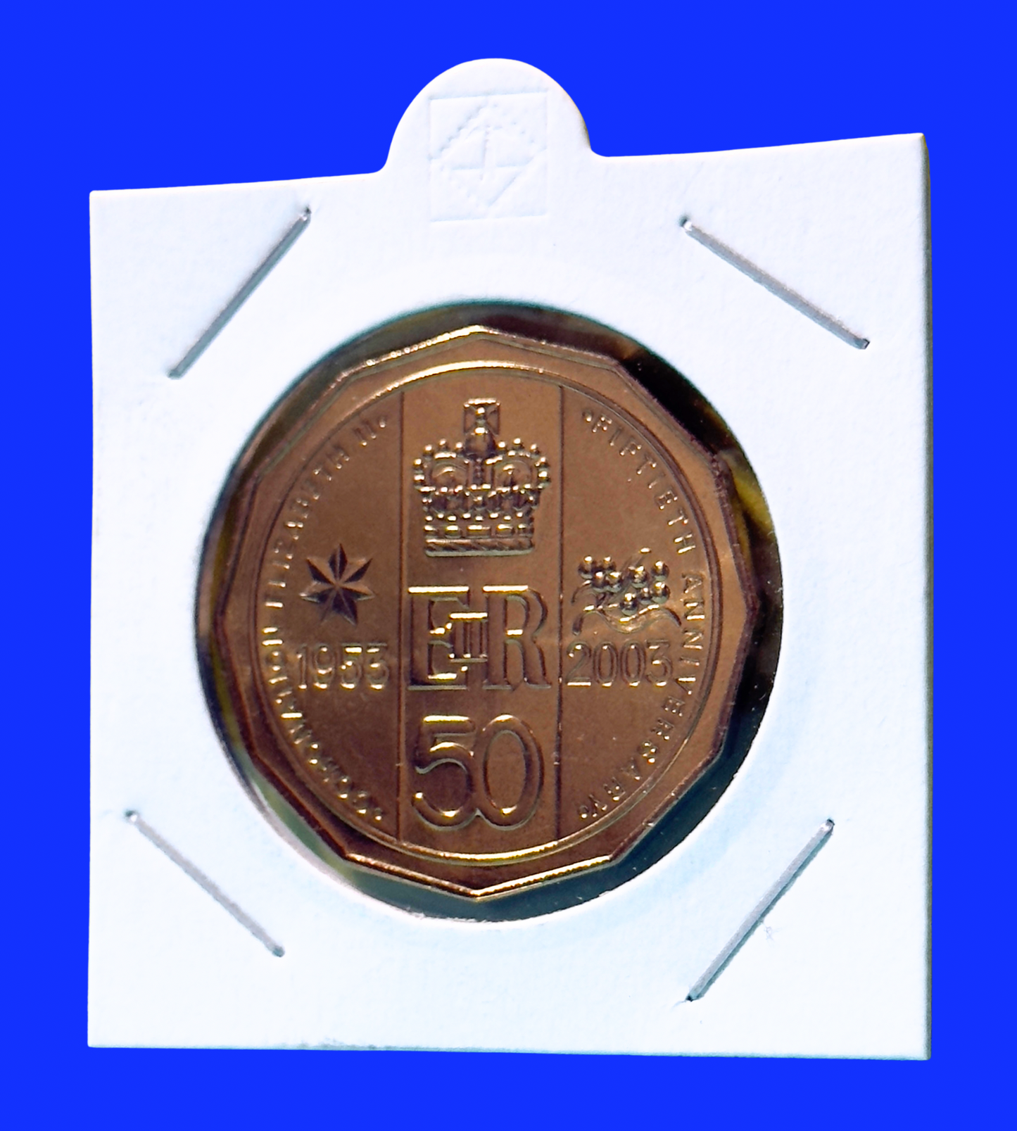 2003 50 Cent Coin - QEII Golden Jubilee - Uncirculated - comes in 2x2