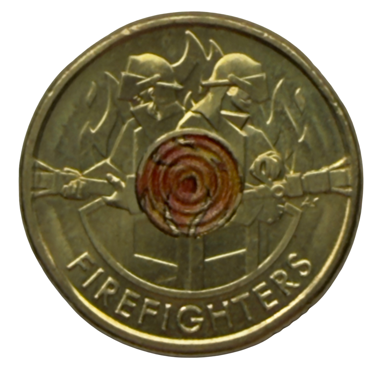 2020 $2 Coloured Coin - Uncirculated - Firefighter - Two Dollar Brave - Comes In 2x2