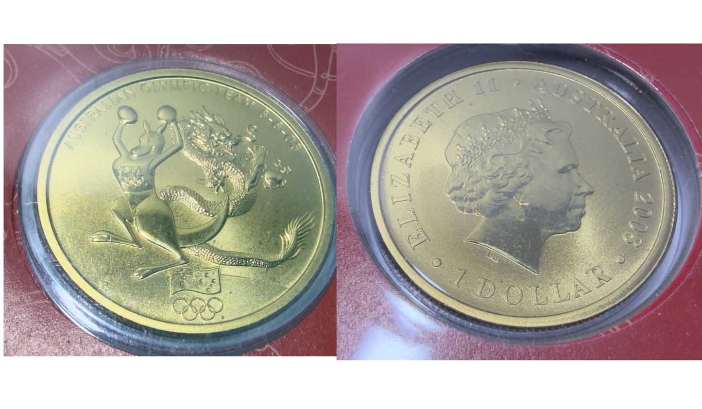 2008 $1 Beijing Olympic Games PNC - P Mintmark $1 Coin