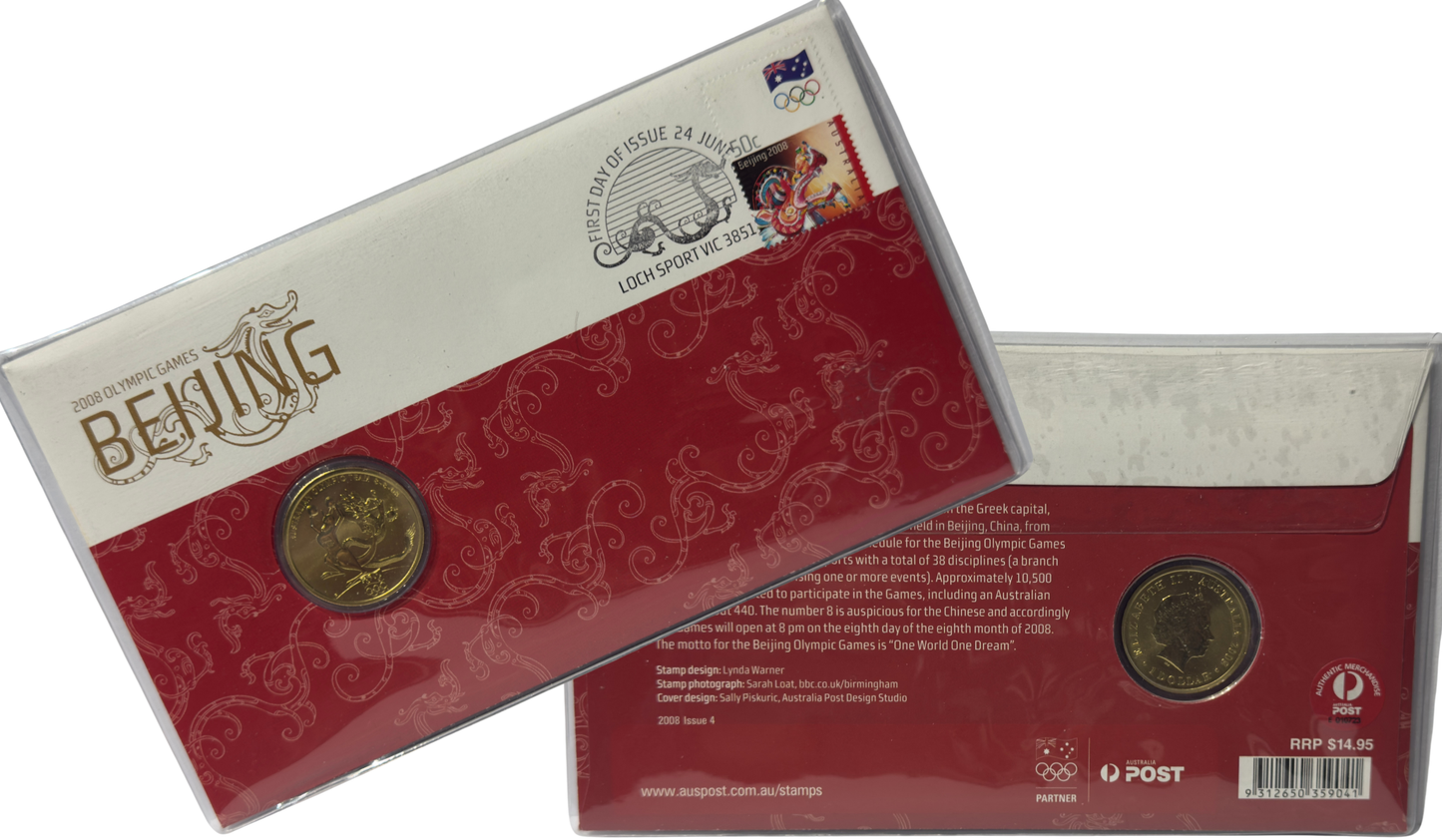 2008 $1 Beijing Olympic Games PNC - P Mintmark $1 Coin