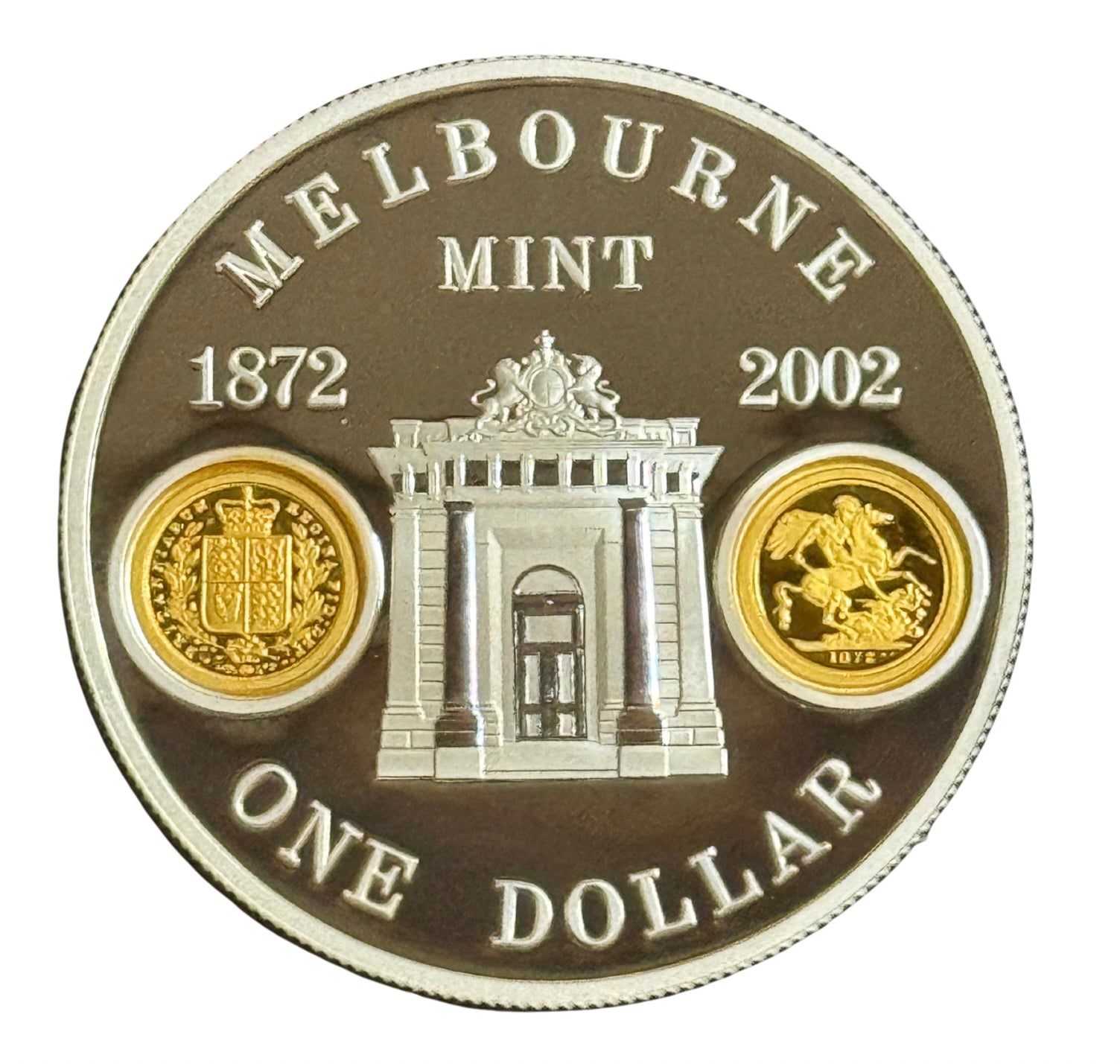 2002 Melbourne Mint 1872-2002 - 1 Oz Silver 0.25g Gold Proof Coin - New Age Numismatics