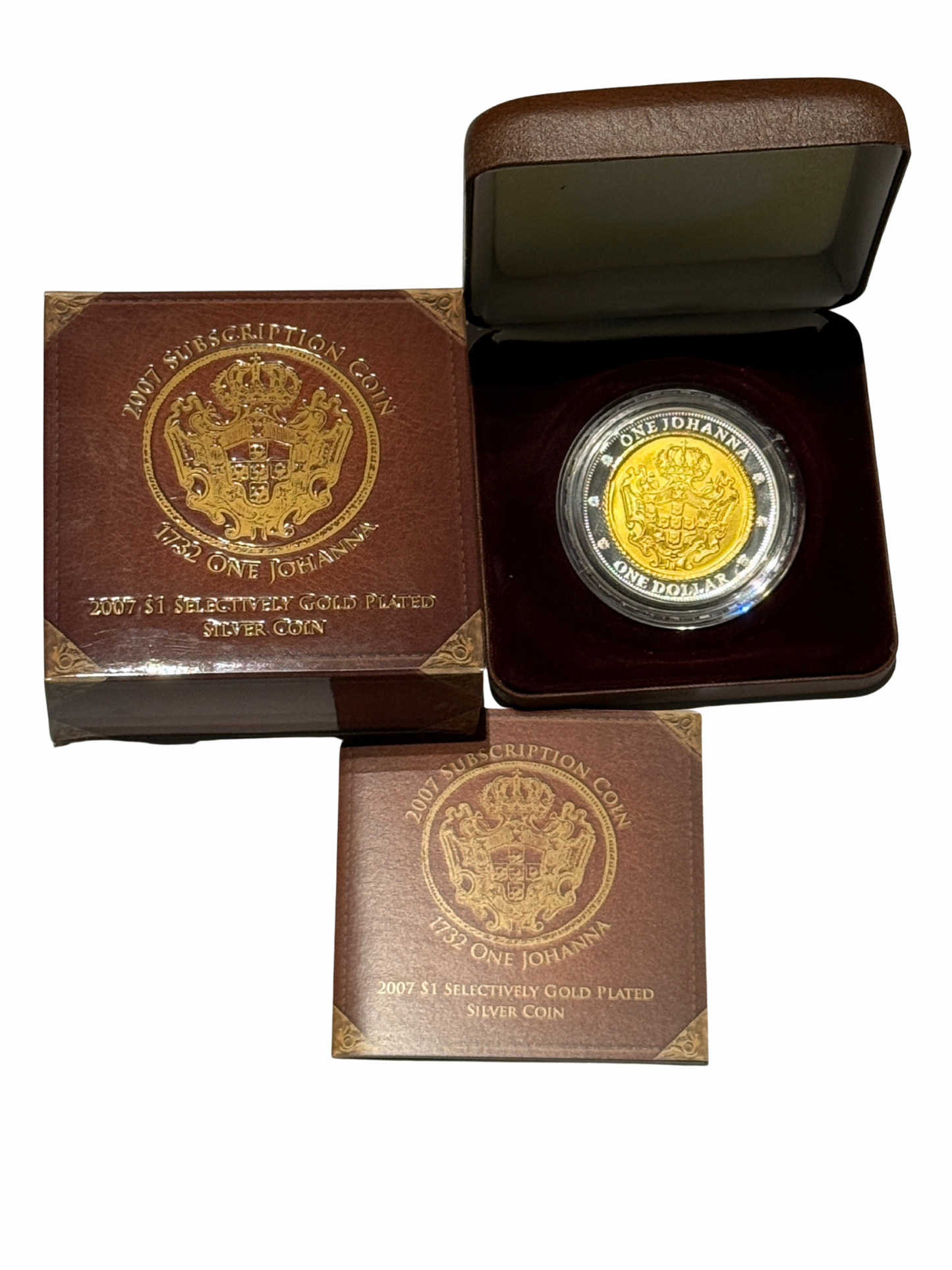 2007 $1 Selectively Gold Plated Silver Proof Coin - 1732 One Johanna 60.46 gram Coin