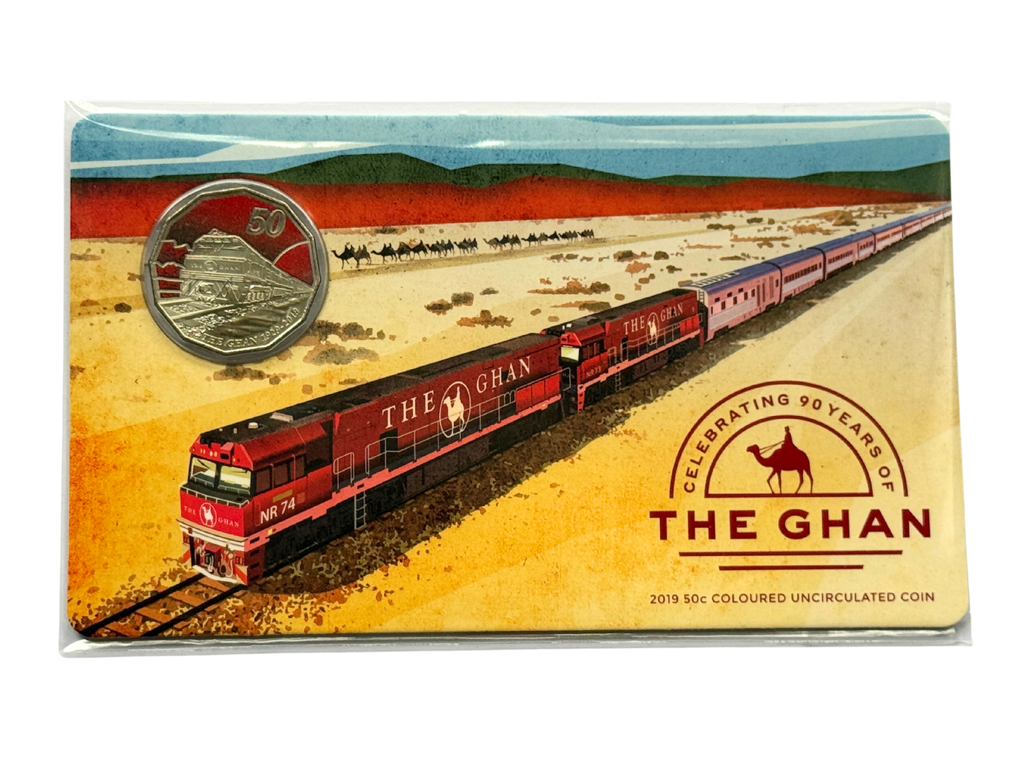 2019 50 Cent Coin - 90th Anniversary of The Ghan - Coloured Fifty Cent