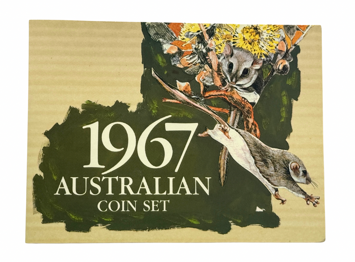 1967 Sherwood Year Set 1 Cent - 20 Cent cover image has Australian native animals 
