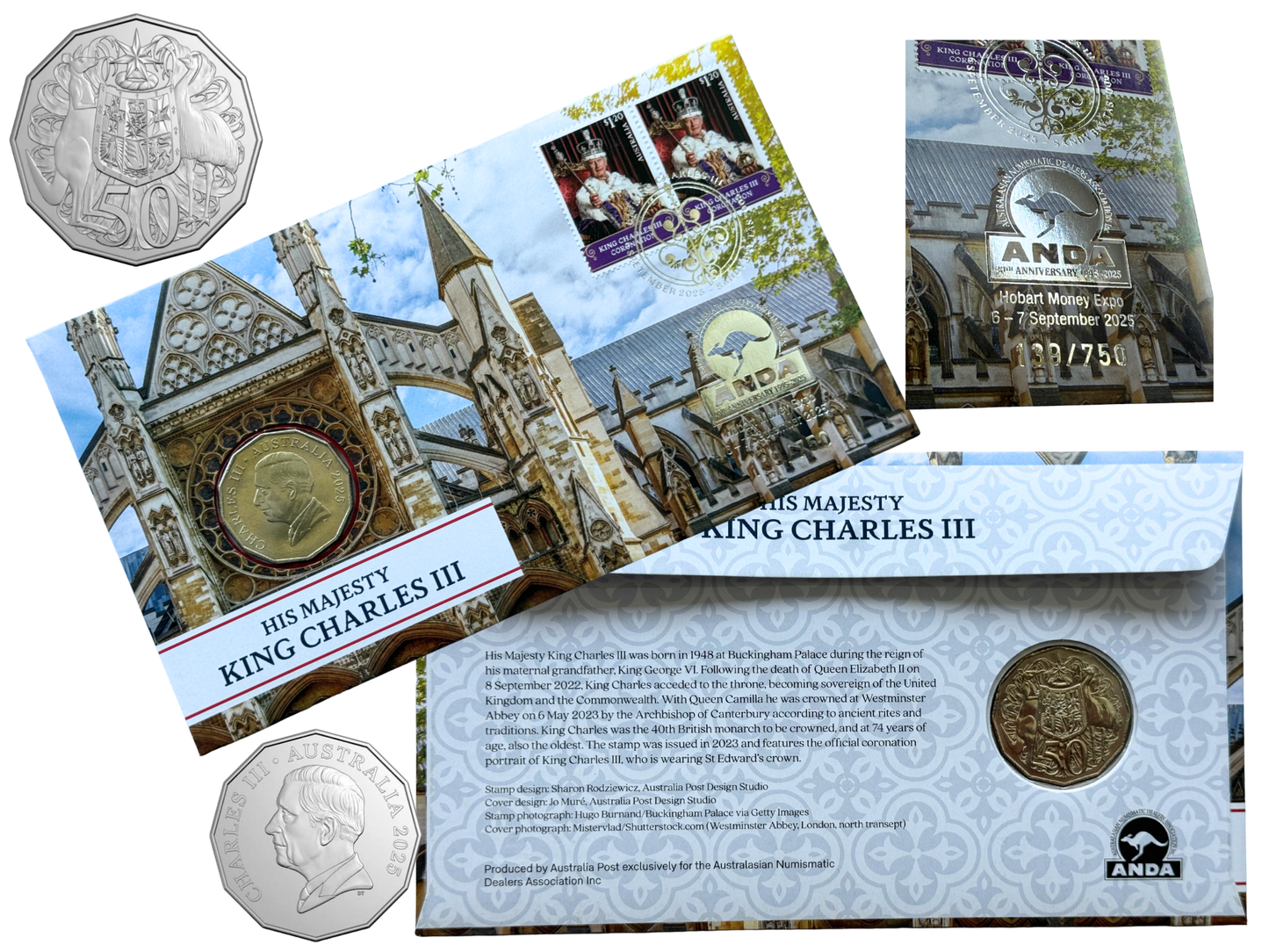 2025 50 Cent ANDA Overprint PNC - Hobart Money Expo - King Charles III - LTD 750