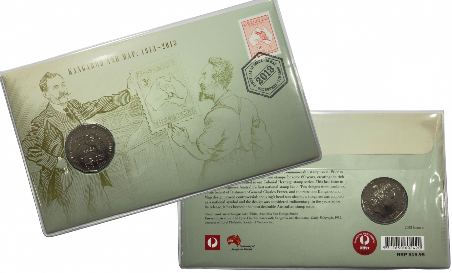 2013 50 Cent PNC - Kangaroo And Map: 1913-2013 - 100yrs of Commonwealth Stamps
